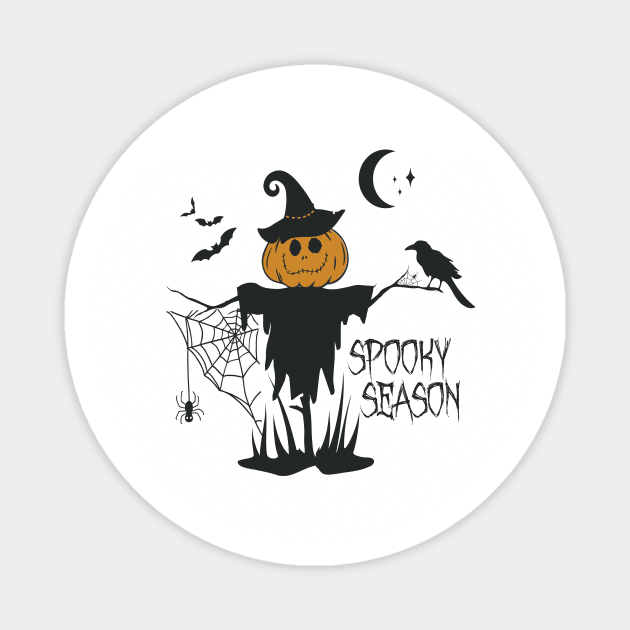 Halloween Pumpkin Headed Scarecrow Magnet by studioaartanddesign